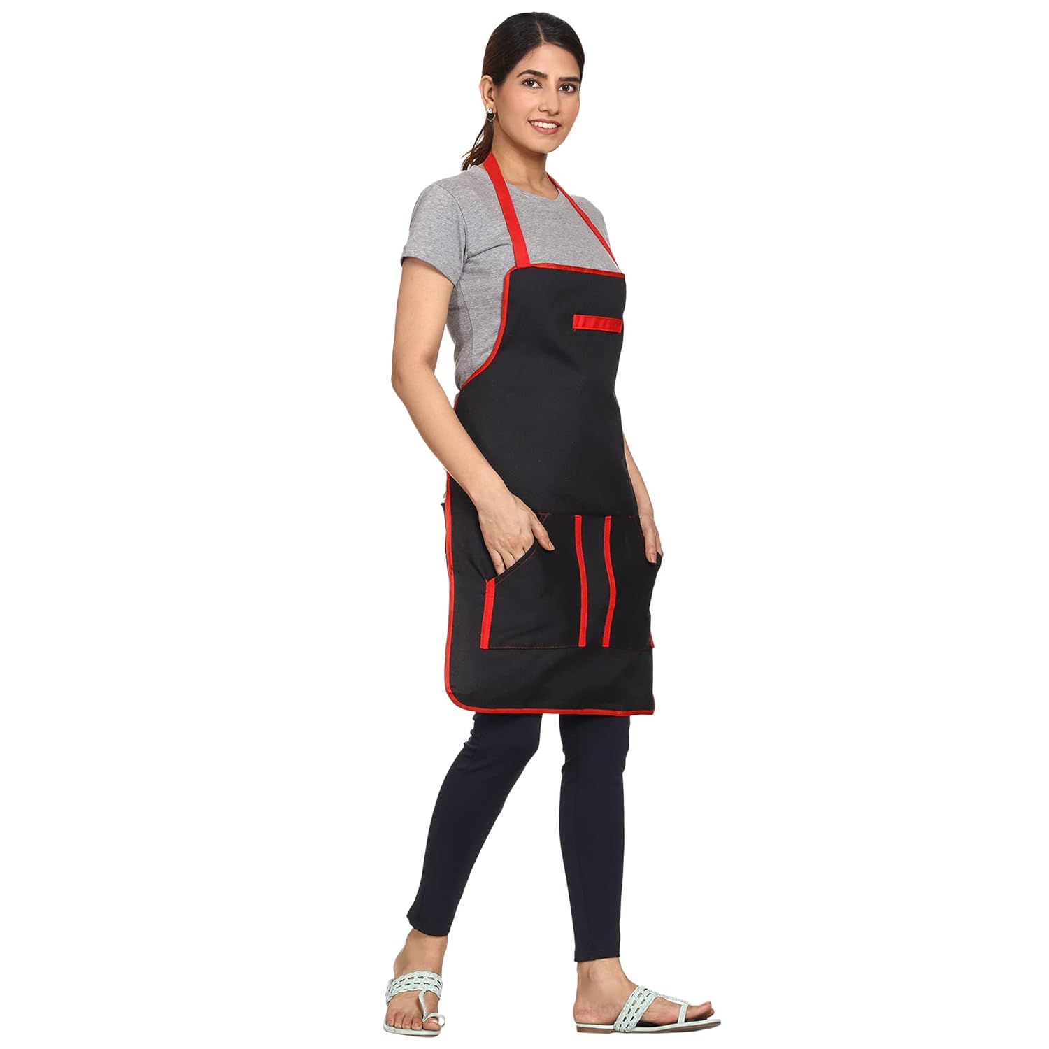 Waterproof Kitchen Apron – Cotton Blend Fabric with Pockets